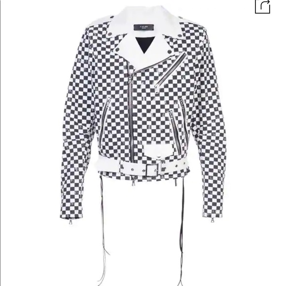 Amiri Checkered Biker Jacket - Picture 1 of 7
